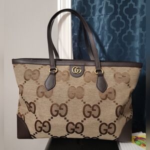 Brown and Tan canvas Tote Bag